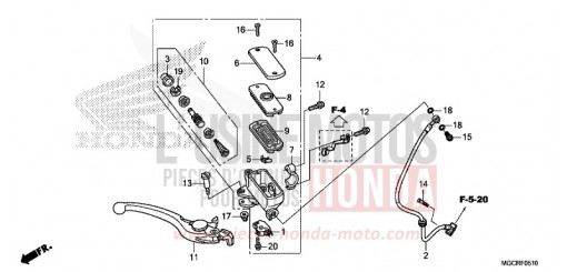 FR. BRAKE MASTER CYLINDER CB1100CAJ de 2018